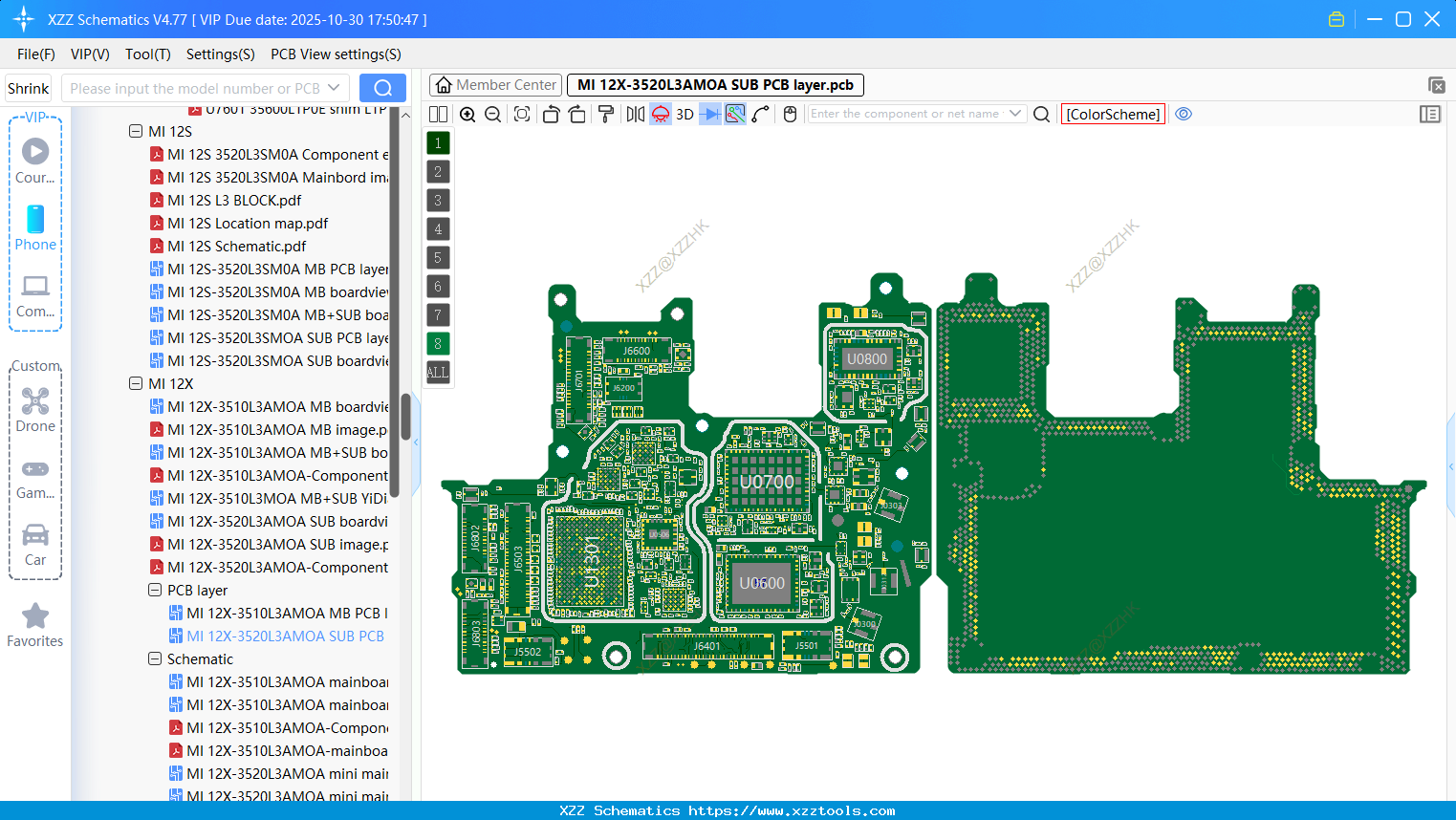 Xiaomi MI 12X-3520L3AMOA SUB PCB Layer